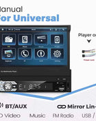 Carplay Android Auto Universal 1 Din MP5 Player 7 Inch Retractable Touch Screen Car Player HD FM AUX Input BT Radio Mirror Link