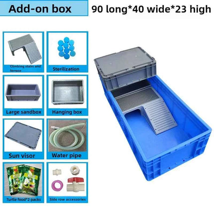 Turtle Tank with Drainage Drying Table Large Turtle Breeding Box Thickened Plastic Turtles Terrariums Turtles House Ecosystem