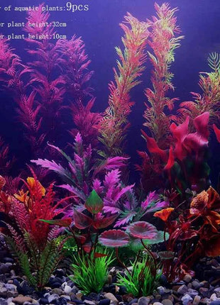 Artificial Aquarium Decor Plants Water Weeds Ornament Aquatic Fish Tank Simulation Grass Flower Decoration Accessories