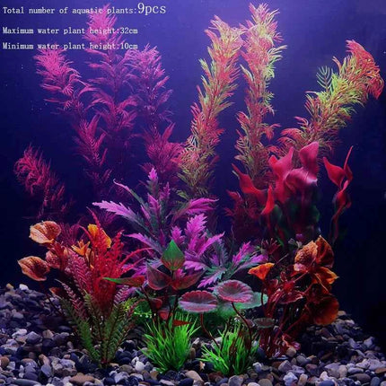 Artificial Aquarium Decor Plants Water Weeds Ornament Aquatic Fish Tank Simulation Grass Flower Decoration Accessories