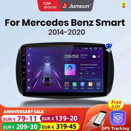 Junsun Wireless CarPlay Android Auto Car Radio For Mercedes Benz Smart 453 Fortwo 2014-2020 GPS Multimedia 2 din Systems Stereo