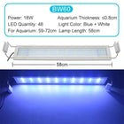 Aquarium LED Light Super Slim Fish Tank Aquatic Plant Grow Lighting Waterproof Bright Clip Lamp Blue LED 18-72cm for Plants 220v