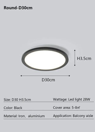AuroraRealm Illuminazione Ultrasottile Soggiorno Luce Nordico Moderna Lampada da soffitto a LED Decorazioni per la casa Camera da letto Balcone Cucina Corridoio Apparecchio