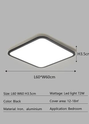 AuroraRealm Illuminazione Ultrasottile Soggiorno Luce Nordico Moderna Lampada da soffitto a LED Decorazioni per la casa Camera da letto Balcone Cucina Corridoio Apparecchio