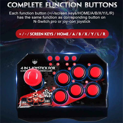GAMINJA 4-in 1Game Joystick With 3M USB Cable TURBO Games Console Rocker Arcade Station For Nintendo Switch Android TV PS3 PC