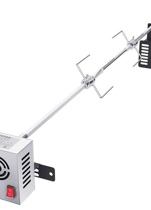 SucceBuy Universal Grill Rotisserie Kit for Grills, Electric BBQ Grill with 9W Motor Stainless Steel Automatic Grilling Kit