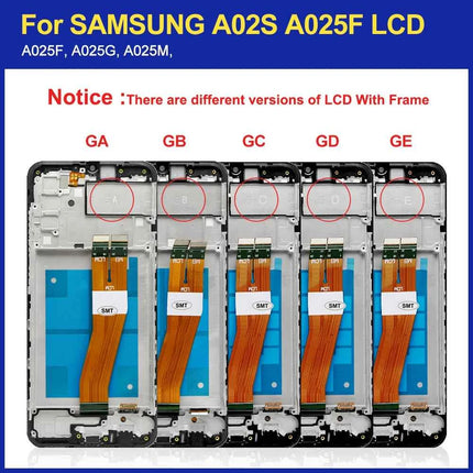 OEM For Samsung Galaxy A02s A025 Display Touch Screen Digitizer Assembly Panel Phone LCD Display Screen Replacement With Frame