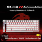 MADLIONS MAD 60/68HE Gaming Magnetic Switch Keyboard Wired Key Web Drive Custom 8K 61/68 Return RT Adjustable Keystroke Hot Swap