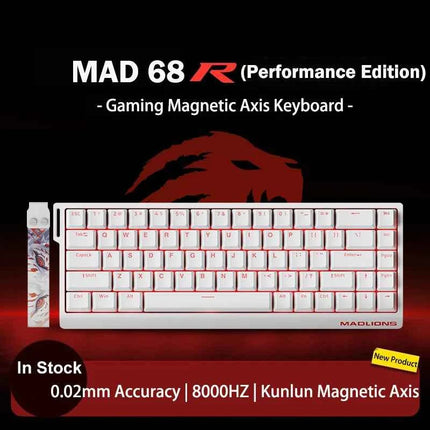 MADLIONS MAD 60/68HE Gaming Magnetic Switch Keyboard Wired Key Web Drive Custom 8K 61/68 Return RT Adjustable Keystroke Hot Swap