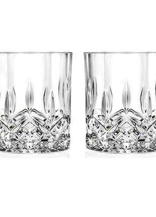 Set Bicchieri Whiskey in Vetro Crystal 230ml con Rilievi Trasparenti per Bar e Casa