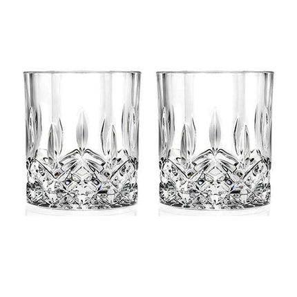 Set Bicchieri Whiskey in Vetro Crystal 230ml con Rilievi Trasparenti per Bar e Casa