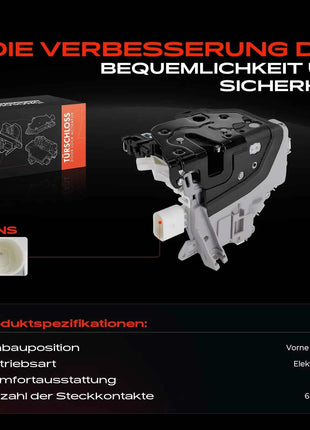 Frankberg 1x Serratura Porta Anteriore Sinistra per Audi A1 Sportback A3 Cabriolet Sedan A4 Allroad Avant A5 A6 A7 A8 Q2 Q3 Q5 DLA1649
