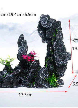 Resin Aquarium Rockery Mountain Decoration Artificial View Rock Cave Stone Tree Fish Tank Ornament Aquarium Decor Home New