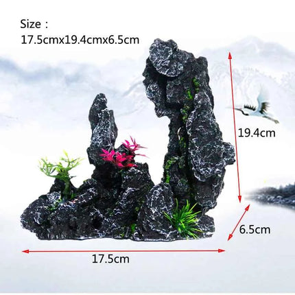 Resin Aquarium Rockery Mountain Decoration Artificial View Rock Cave Stone Tree Fish Tank Ornament Aquarium Decor Home New