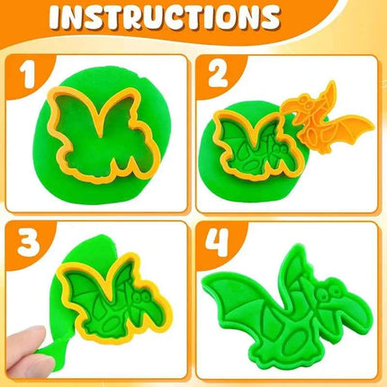 Dinosauro del fumetto Gioca a pasta Stampo Plastilina Giocattoli Accessori per bambini Bambini Forme di plastica 3D Frese Strumenti per plastilina in argilla