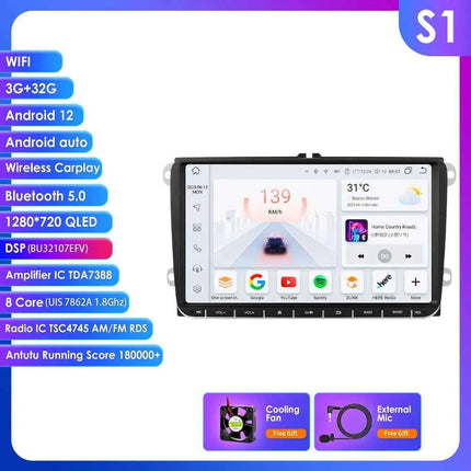 Hizpo 9inch CarPlay Android Auto Car Radio for VW Volkswagen Golf Passat B6 B7 Skoda Seat Octavia Polo Tiguan RDS DSP GPS BT 4G