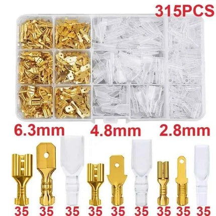 Male Female Wire Box Insulated Cable Macho Connector 2.8/6.3mm Electrical Crimp Terminals Termin Spade Connectors Assorted Kit