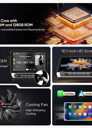 Junsun 10.1" WirelessCarplay AndroidAuto Car Radio for Fiat Ducato Jumper2 2011-2022 radio with button Bluetooth GPS Navi 4G DSP