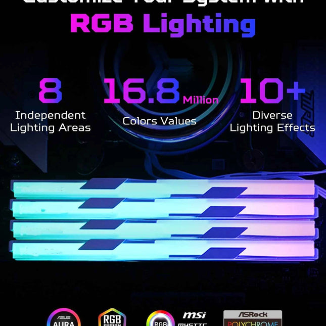 ACER PREDATOR  RGB DDR5 RAM Memory 32GB(2x16GB) 6000MHz, CL28, Gaming Computer Memory Compatible with XMP 3.0/AMD EXPO