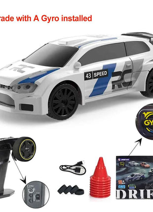 Upgraded Gyro 1/43 RC Drifting Car Racing RTR 4WD High Speed Radio Control Model 2.4G Drift Race Vehicle Mini Gifts