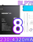 NOHON Replacement Battery for OnePlus 7T 8T 9RT 10T 12 11 9 8 7 6T 6 5T 5 7TPro Phone Batteries BLP801 BLP685 BLP745 BLP743