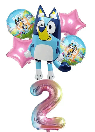 Set di Stoviglie a Tema Bluey e Bingo, Kit Completo per Feste, Decorazioni per Compleanni e Atmosfera Domestica
