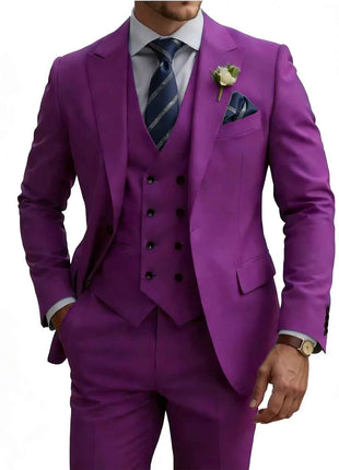 Abito Uomo 3 Pezzi Doppio Petto Slim Fit - Tuxedo Matrimonio e Gala