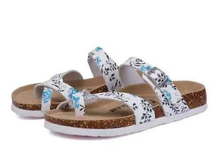 28 colori New Summer Beach Infradito in sughero Sandali Donna Pu Leather Colore misto Scarpe da pantofola per San Valentino all'aperto