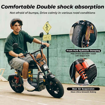 iScooter DX5 Electric Scooter 1500W 15.6Ah Scooter for Adults 72KM Range 15''Scooter with NFCs 55KM/h Speed