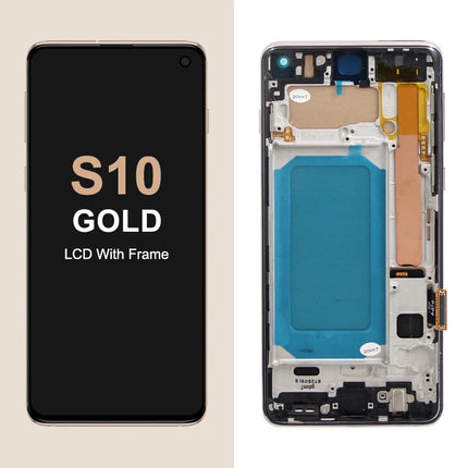 TFT con cornice per Samsung S10 Plus S10 + G975F Display LCD Touch Screen digitale per Samsung S10 G973F Parti di ricambio per schermo