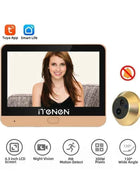 Tuya Smart 2.4G Wifi Peepholes Door Camera For Home 1080P HD Door Eye Viewer Support PIR With Microphone For Home Security