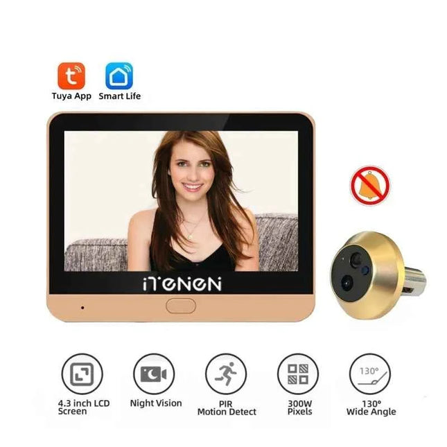 Tuya Smart 2.4G Wifi Peepholes Door Camera For Home 1080P HD Door Eye Viewer Support PIR With Microphone For Home Security