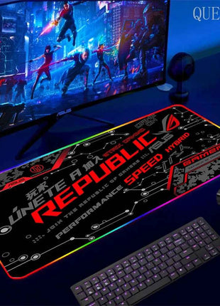 Cartoon Asus Deskmat Mouse Pad Gaming LED Mouse Mat 900x400 Mousemats Table Pads PC Office Desk Mat RGB Keyboard Mats XXL