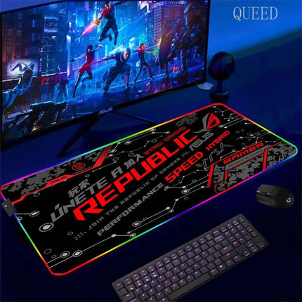 Cartoon Asus Deskmat Mouse Pad Gaming LED Mouse Mat 900x400 Mousemats Table Pads PC Office Desk Mat RGB Keyboard Mats XXL