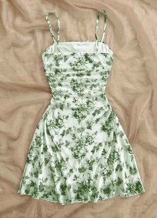 Abito Estivo da Donna 2026, Nuovo Vestito Giovanile con Stampa Floreale e Collo all'Americana, Elegante e alla Moda, Adatto per Tutte le Stagioni, Abito per Bambini
