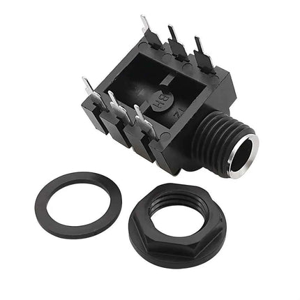 1/5/10 Pz 6.35mm 1/4 "6Pin Stereo Audio Microfono Femmina Presa 6.35 Cuffia Martinetti Filettatura PCB Montaggio A Pannello connettore Nero