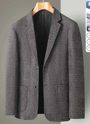 Blazer Uomo Slim Fit a Quadri - Stile British Cerimonia 2025