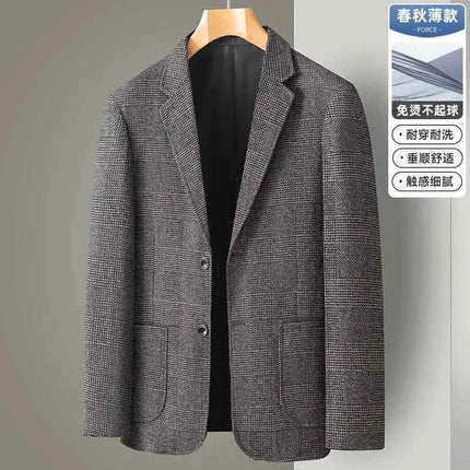 Blazer Uomo Slim Fit a Quadri - Stile British Cerimonia 2025