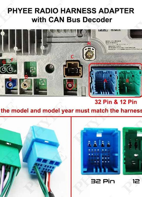 Decodificatore CAN Bus cablaggio 32 pin 12 pin, ritenzione SWC RCA P&P 16 pin Android, per Fiat Strada Toro Mobi Ducato Egea Tipo (2020+)