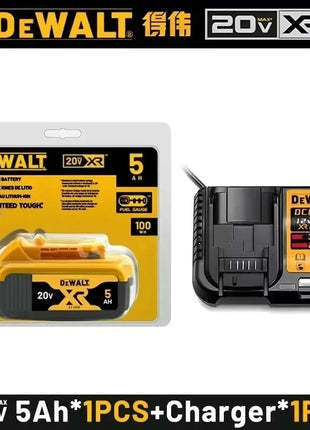 Batteria Dewalt 20V 100% Originale, Batteria agli Ioni di Litio Ricaricabile 6000mAh, Batteria di Ricambio per Utensili Elettrici Dewalt DCB200 DCB206