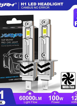 XSTORM H1 LED Lights Bulbs Canbus 60000LM 100w H3 H7 LED Headlight With Fan H1 Turbo Lamps Car Headlights Plug & Play 6000K 12V