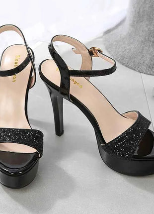 Donne sexy sandali donna estate 2024 Bling femminile peep toe tacchi sottili partito scarpe da ballo sandalo con plateau scarpe firmate da donna