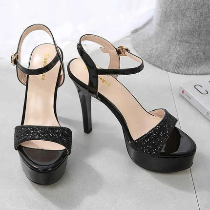 Donne sexy sandali donna estate 2024 Bling femminile peep toe tacchi sottili partito scarpe da ballo sandalo con plateau scarpe firmate da donna