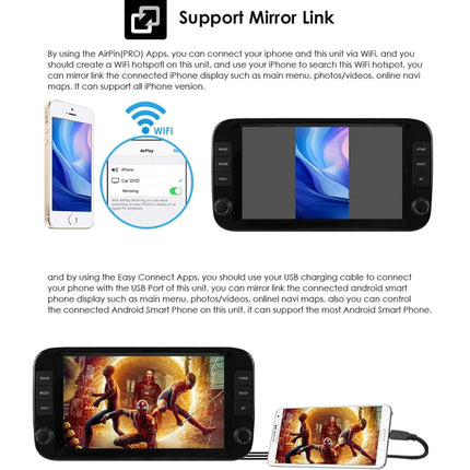 Hizpo 9 Inch 1 Din Wireless Carplay Android Auto Car Radio for Fiat Panda 2013 - 2024 Multimedia Video Player GPS Navigation WIFI Head Unit AI Voice Intelligent Systems Autoradio Stereo QLED Screen Audio FM RDS DVR Camera Map