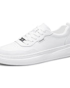 Men's Casual Genuine Leather Shoes, Fashionable Lace-up Sneakers, Comfortable Walking Shoes, Men's Skateboard Footwear, Tenis Masculino