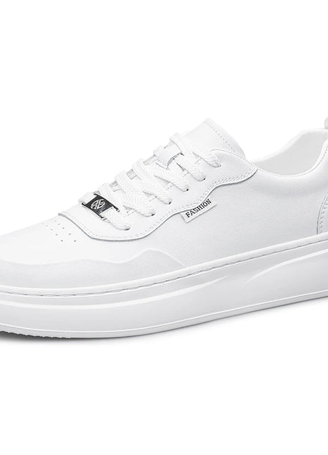 Men's Casual Genuine Leather Shoes, Fashionable Lace-up Sneakers, Comfortable Walking Shoes, Men's Skateboard Footwear, Tenis Masculino