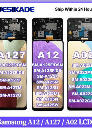 Display OLED da 6,5 pollici per Samsung Galaxy A12 Nacho LCD A127, Schermo Touch A12 LCD A125, Ricambi Display A02 A022