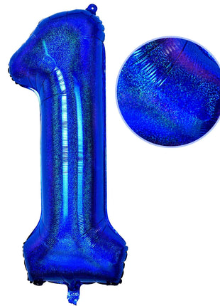 Palloncino laser blu da 40 pollici digitale 0123456789 Palloncino a elio foil Ragazzi Ragazze Compleanno Decorazioni per feste blu Palloncino Bluey