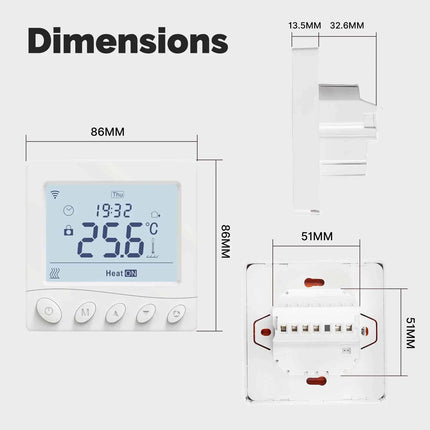 MOES WiFi Smart Thermostat for Floor Heating & Boiler, Tuya App Remote Control, Compatible with Alexa Google Home, Programmable