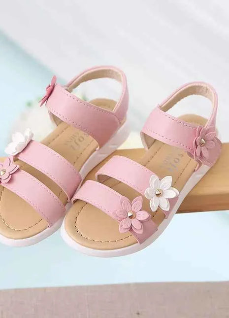 2024 Estate Nuove Ragazze Sandali Bambini Sandali Floreali con 3 Fiori Principessa Dolce per la Festa Nuziale Scarpe Eleganti Sandali Per Bambini 21-36